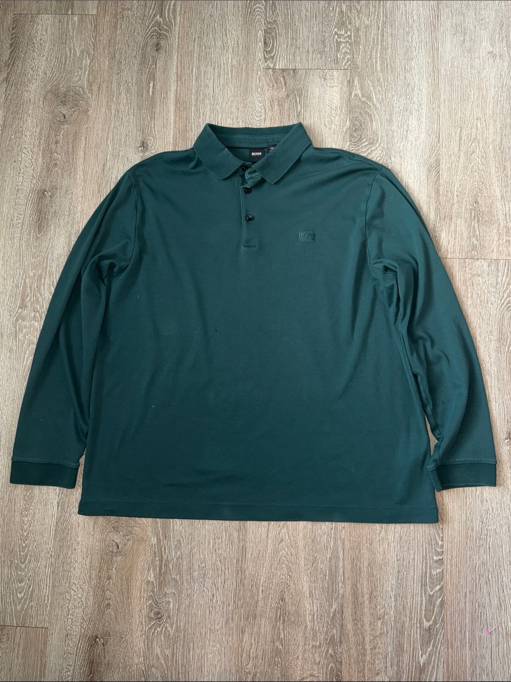 BOSS Hugo boss Men's Deep Teal Long Sleeve Polo xxl essentials casual